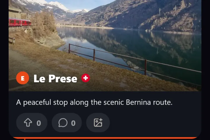 Stop card with the note saved for Le Prese